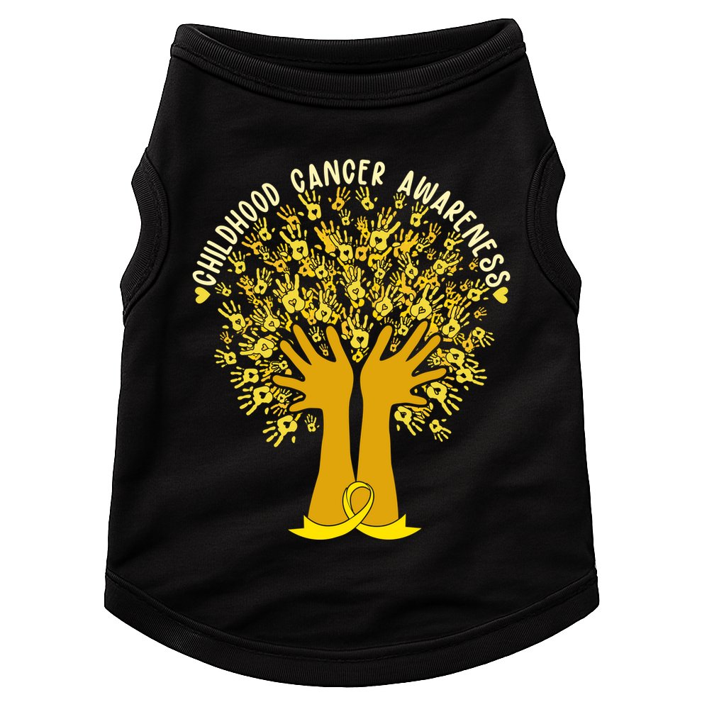 Handprint Ribbon Tree Childhood Cancer Awareness Doggie Tank