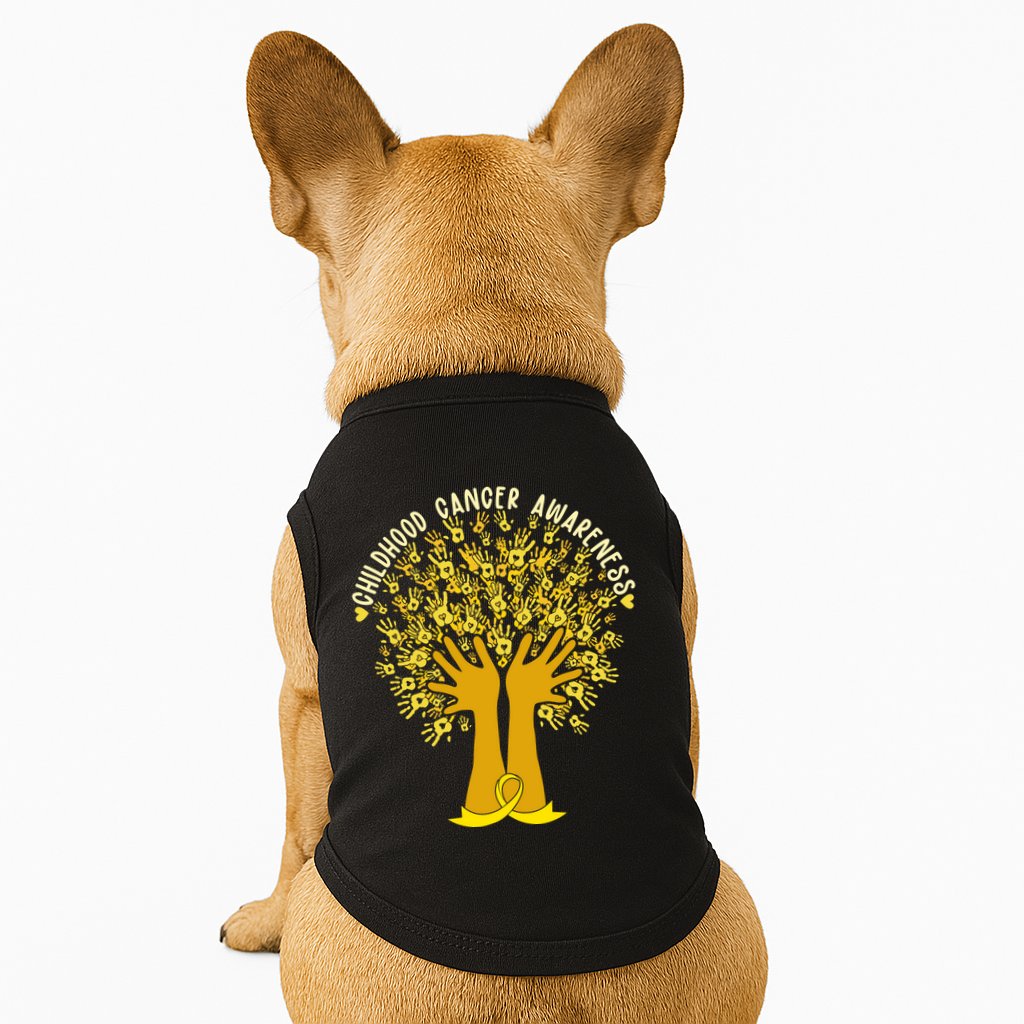 Handprint Ribbon Tree Childhood Cancer Awareness Doggie Tank