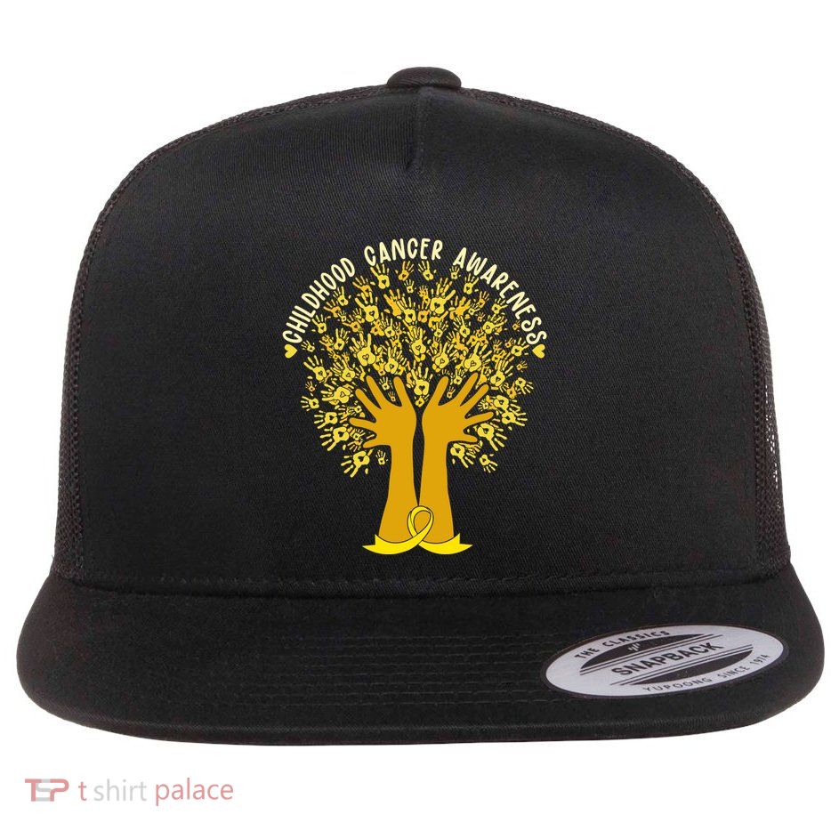 Handprint Ribbon Tree Childhood Cancer Awareness Flatbill Hat