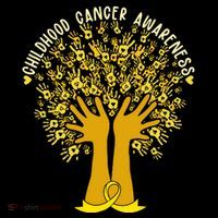 Handprint Ribbon Tree Childhood Cancer Awareness Flatbill Hat