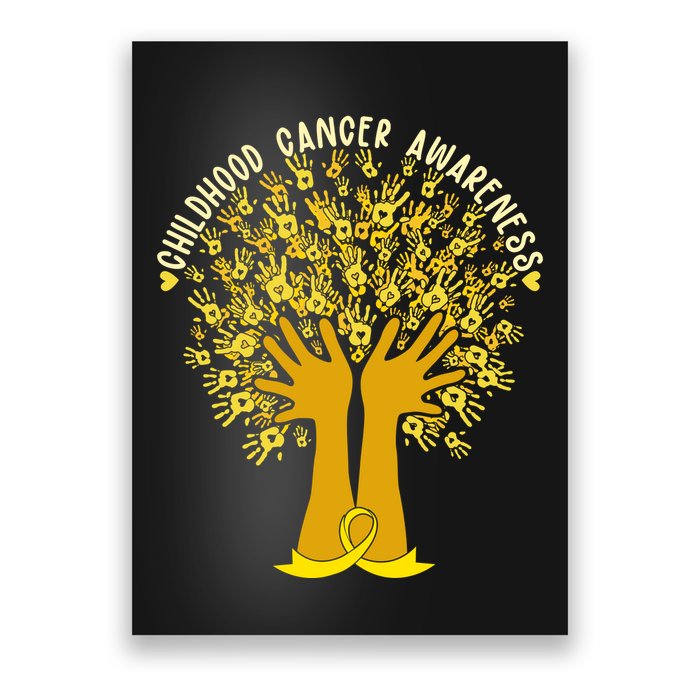 Handprint Ribbon Tree Childhood Cancer Awareness Poster