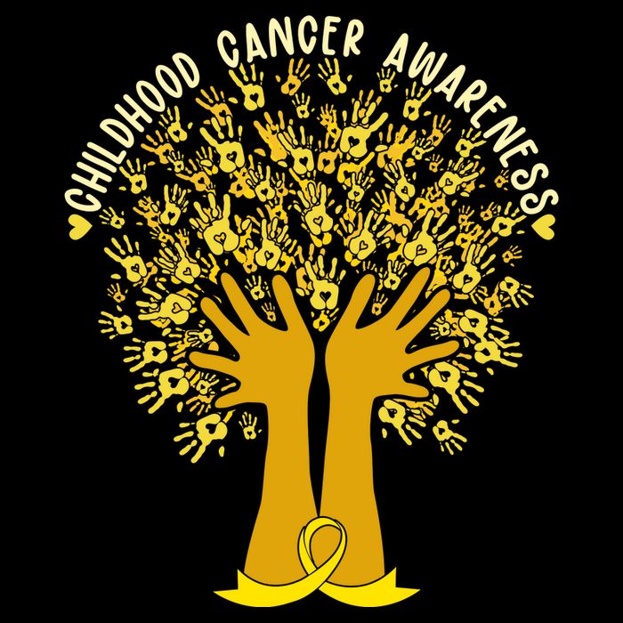 Handprint Ribbon Tree Childhood Cancer Awareness Poster