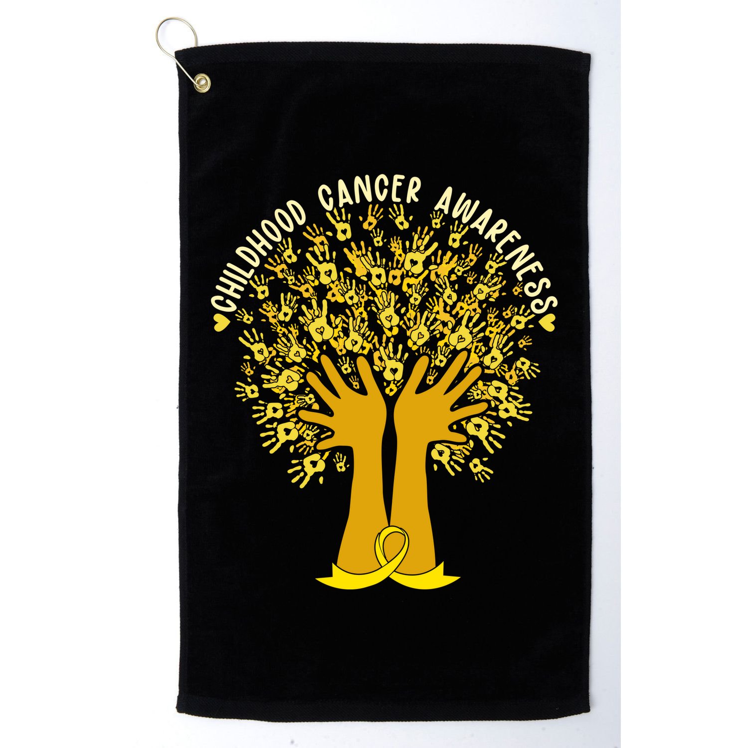 Handprint Ribbon Tree Childhood Cancer Awareness Golf Towel