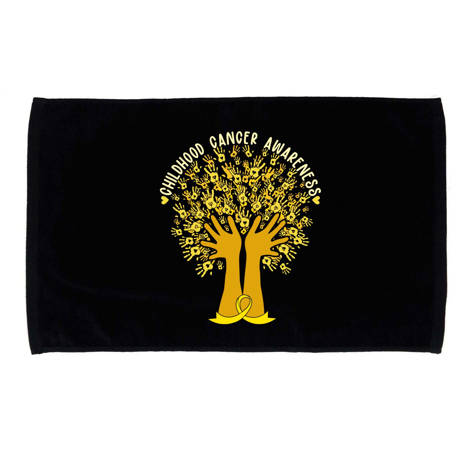 Handprint Ribbon Tree Childhood Cancer Awareness Microfiber Hand Towel