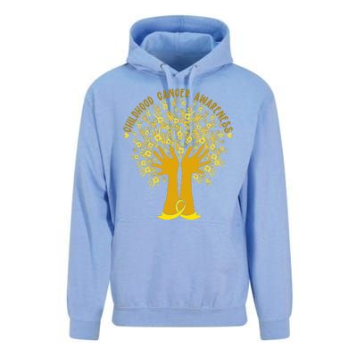 Handprint Ribbon Tree Childhood Cancer Awareness Unisex Surf Hoodie