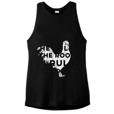 He Rules The Roost I Rule The Rooster Funny Boss Chickens Ladies PosiCharge Tri-Blend Wicking Tank