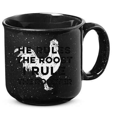 He Rules The Roost I Rule The Rooster Funny Boss Chickens 15oz Campfire Ceramic Mug