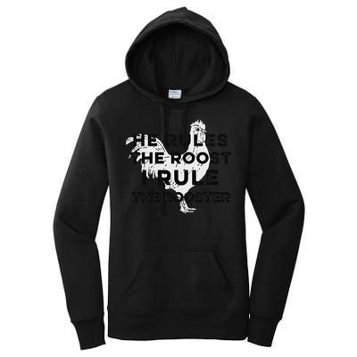 He Rules The Roost I Rule The Rooster Funny Boss Chickens Women's Pullover Hoodie