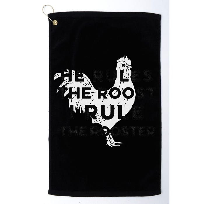 He Rules The Roost I Rule The Rooster Funny Boss Chickens Golf Towel