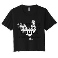 He Rules The Roost I Rule The Rooster Funny Boss Chickens Women's Crop Top Tee