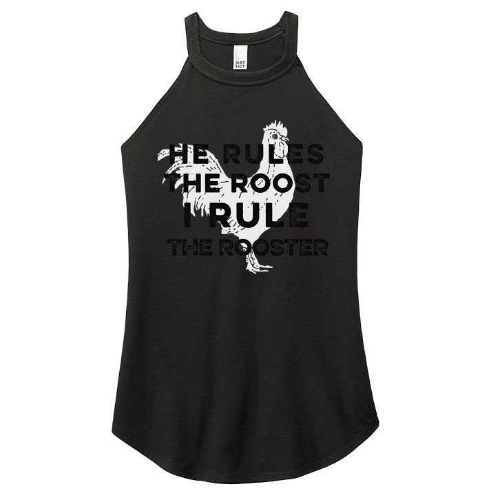 He Rules The Roost I Rule The Rooster Funny Boss Chickens Women's Perfect Tri Rocker Tank