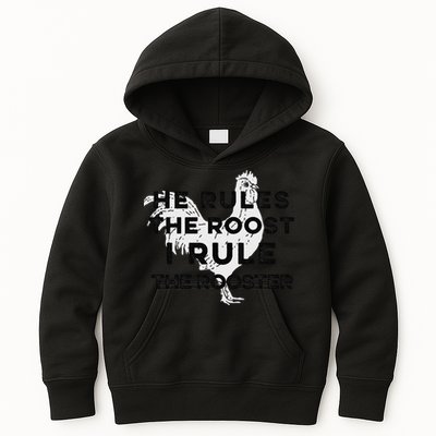 He Rules The Roost I Rule The Rooster Funny Boss Chickens Kids Hoodie