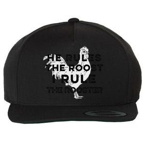 He Rules The Roost I Rule The Rooster Funny Boss Chickens Wool Snapback Cap