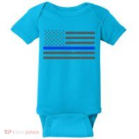 Honor Respect Thin Blue Line Flag Gift Police Gift Baby Bodysuit
