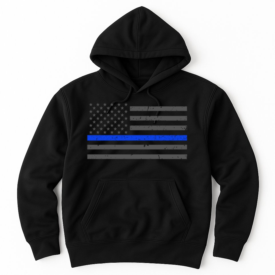 Honor Respect Thin Blue Line Flag Gift Police Gift Hoodie