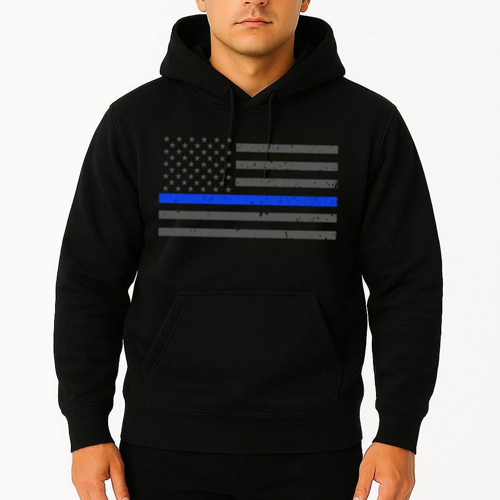 Honor Respect Thin Blue Line Flag Gift Police Gift Hoodie