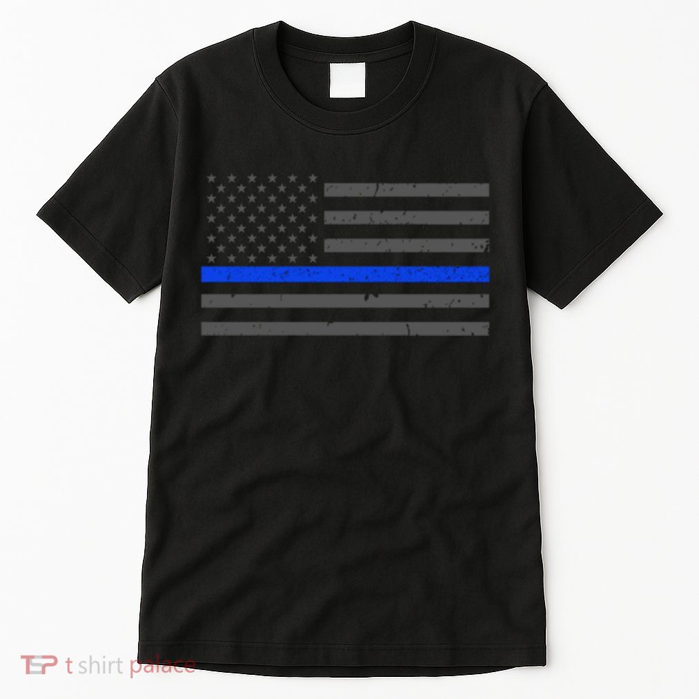 Honor Respect Thin Blue Line Flag Gift Police Gift Tall T-Shirt