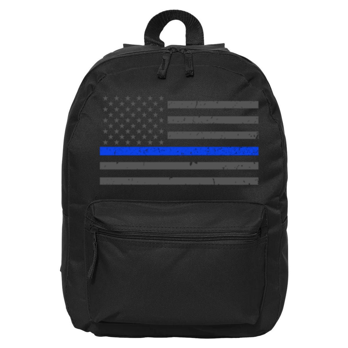 Honor Respect Thin Blue Line Flag Gift Police Gift 16 in Basic Backpack
