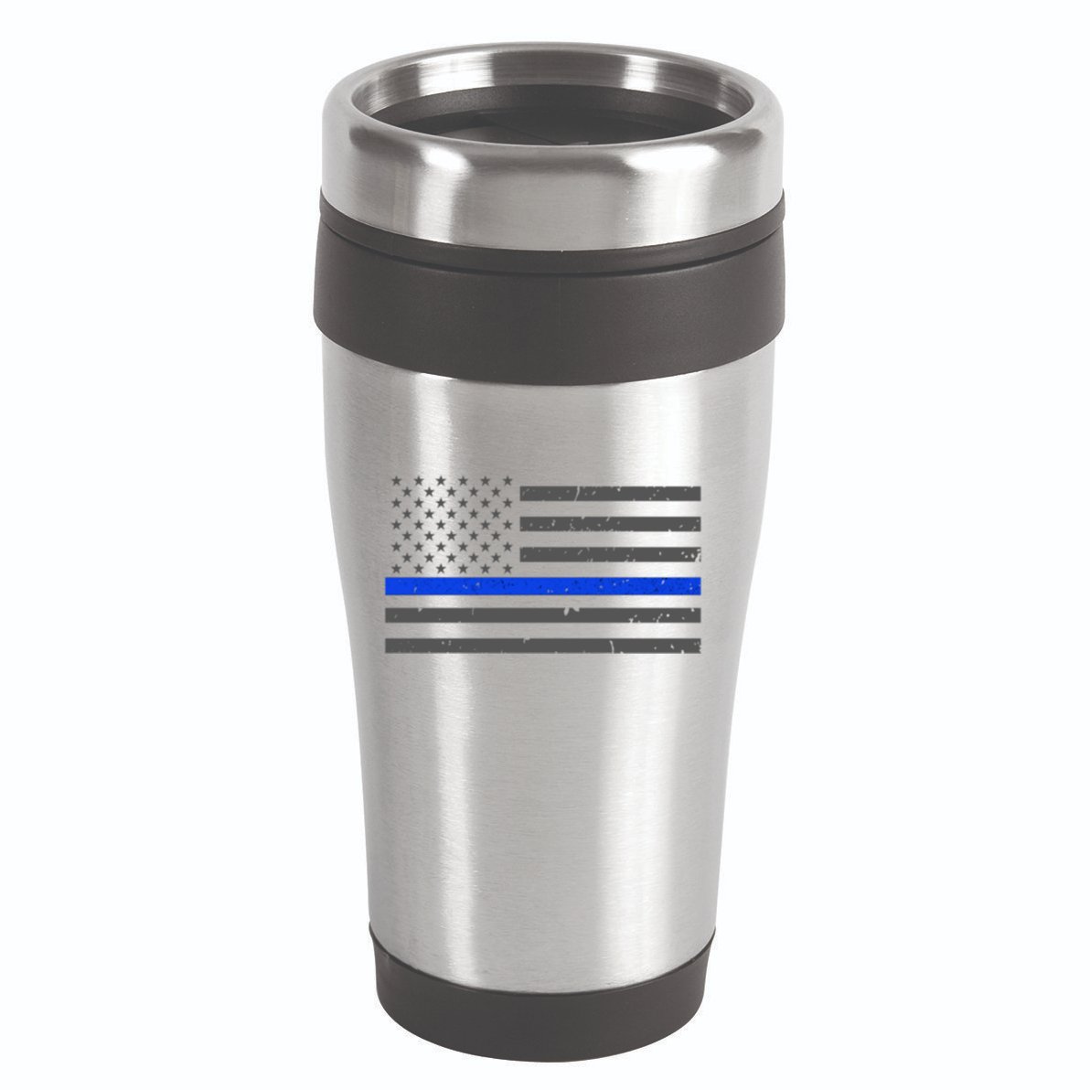Honor Respect Thin Blue Line Flag Gift Police Gift 16oz Travel Tumbler
