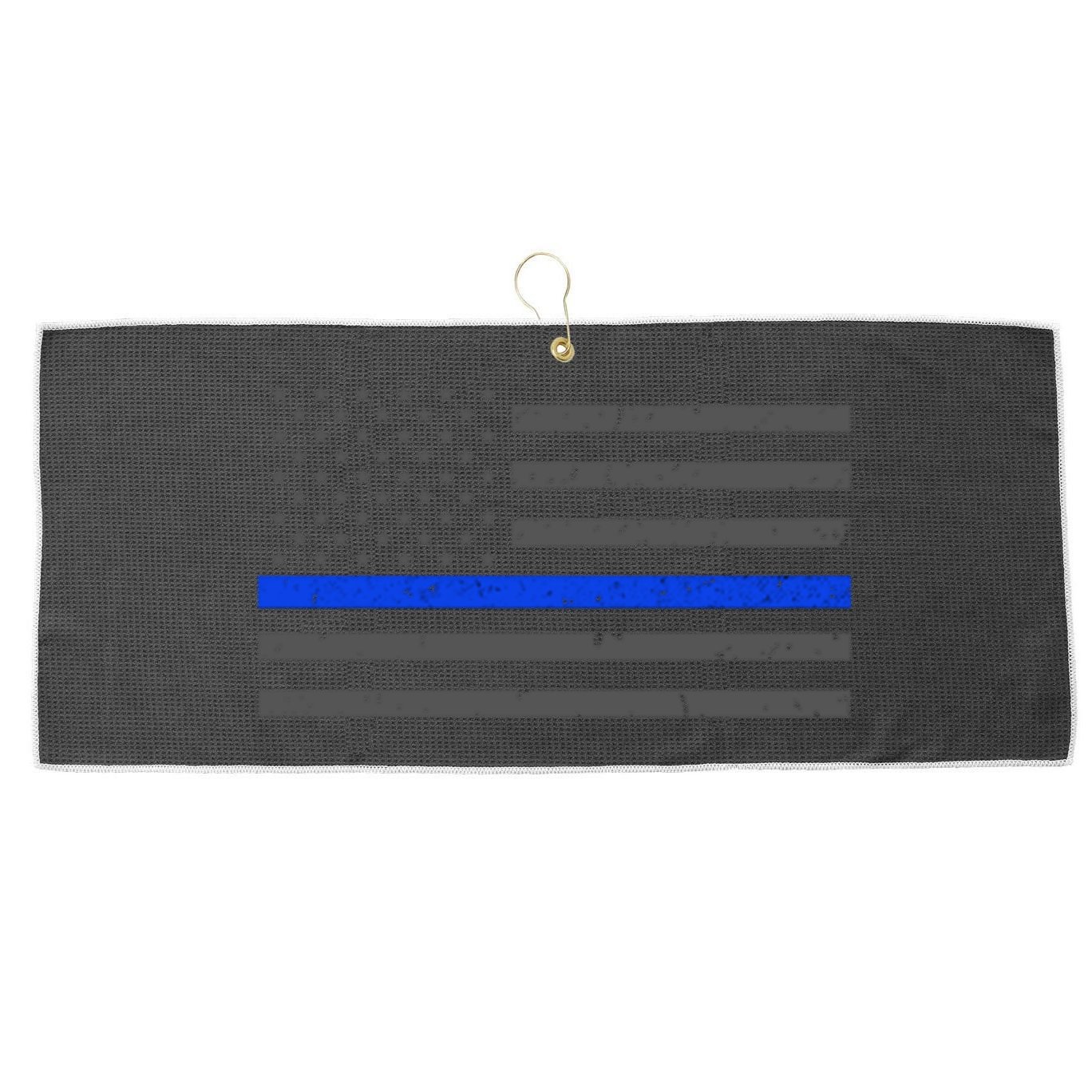 Honor Respect Thin Blue Line Flag Gift Police Gift Large Microfiber Waffle Golf Towel