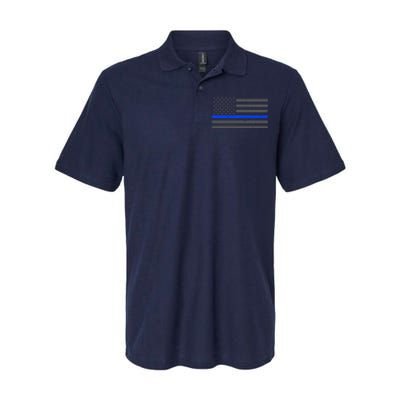 Honor Respect Thin Blue Line Flag Gift Police Gift Softstyle Adult Sport Polo