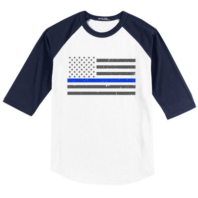 Honor Respect Thin Blue Line Flag Gift Police Gift Baseball Sleeve Shirt