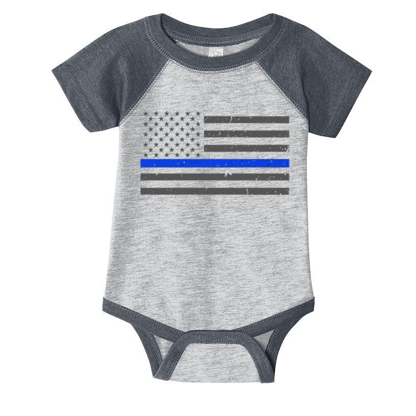 Honor Respect Thin Blue Line Flag Gift Police Gift Infant Baby Jersey Bodysuit