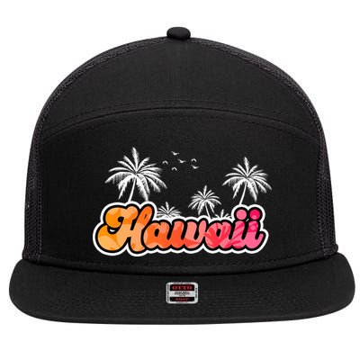 Hawaii Retro Tropical 7 Panel Mesh Trucker Snapback Hat