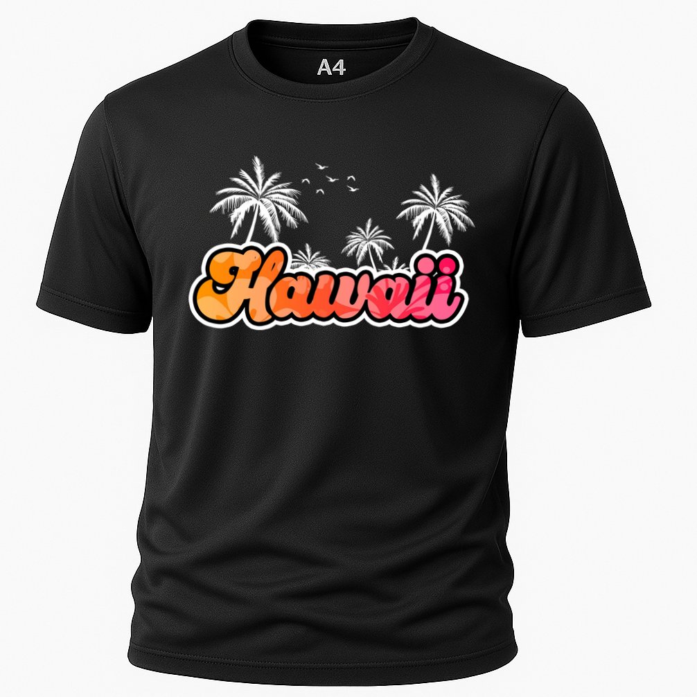 Hawaii Retro Tropical Cooling Performance Crew T-Shirt