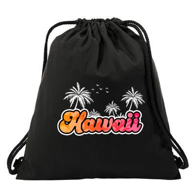 Hawaii Retro Tropical Drawstring Bag
