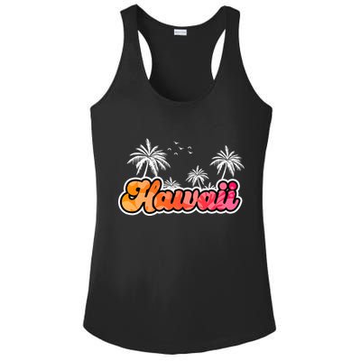 Hawaii Retro Tropical Ladies PosiCharge Competitor Racerback Tank
