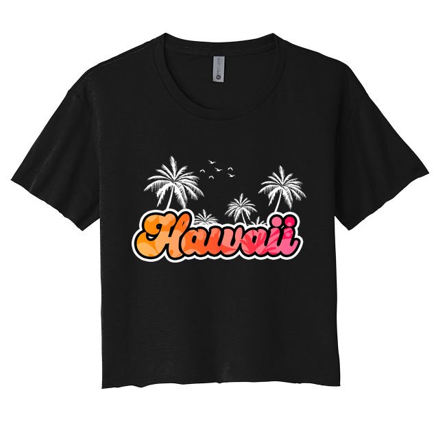 Hawaii Retro Tropical Crop Top
