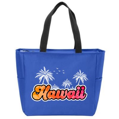 Hawaii Retro Tropical Zip Tote Bag