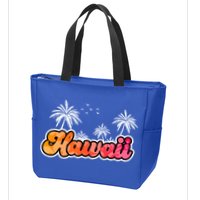 Hawaii Retro Tropical Zip Tote Bag