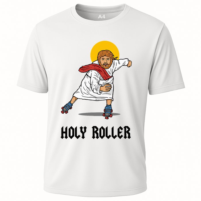 Holy Roller T Jesus Roller Skates Skating Cooling Performance Crew T-Shirt