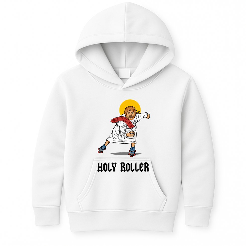 Holy Roller T Jesus Roller Skates Skating Kids Hoodie