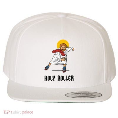 Holy Roller T Jesus Roller Skates Skating Wool Snapback Cap