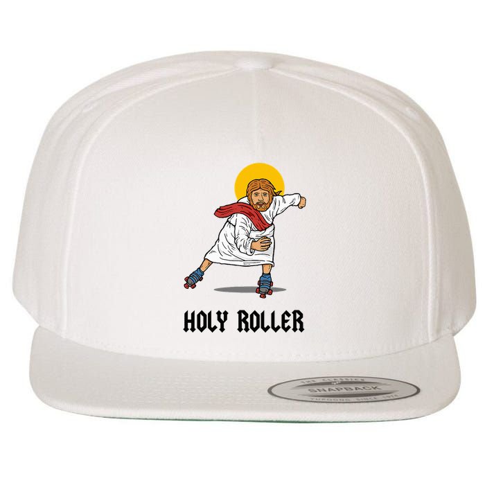 Holy Roller T Jesus Roller Skates Skating Wool Snapback Cap