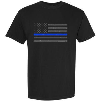 Honor Respect Thin Blue Line Flag Hoodie Police Gift Garment-Dyed Heavyweight T-Shirt