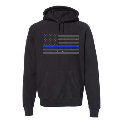 Honor Respect Thin Blue Line Flag Hoodie Police Gift Premium Hoodie