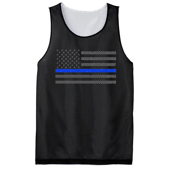 Honor Respect Thin Blue Line Flag Hoodie Police Gift Mesh Reversible Basketball Jersey Tank