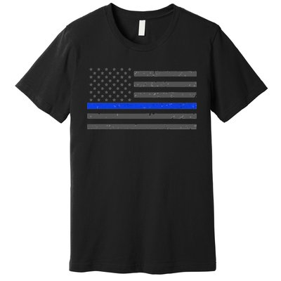 Honor Respect Thin Blue Line Flag Hoodie Police Gift Premium T-Shirt