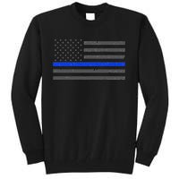 Honor Respect Thin Blue Line Flag Hoodie Police Gift Tall Sweatshirt