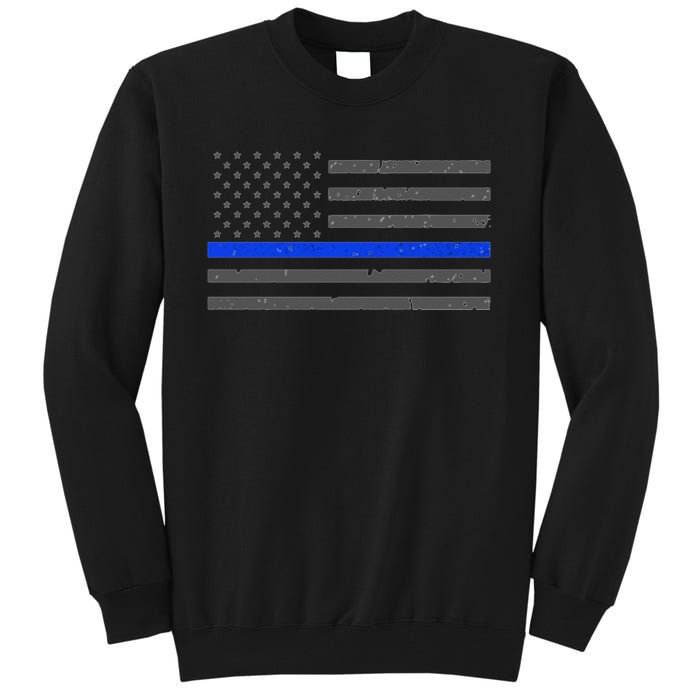 Honor Respect Thin Blue Line Flag Hoodie Police Gift Tall Sweatshirt