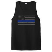 Honor Respect Thin Blue Line Flag Hoodie Police Gift PosiCharge Competitor Tank