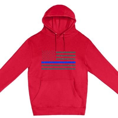 Honor Respect Thin Blue Line Flag Hoodie Police Gift Premium Pullover Hoodie