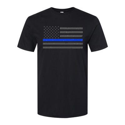 Honor Respect Thin Blue Line Flag Hoodie Police Gift Softstyle CVC T-Shirt