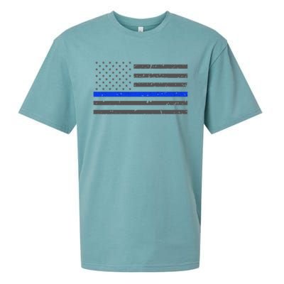 Honor Respect Thin Blue Line Flag Hoodie Police Gift Sueded Cloud Jersey T-Shirt