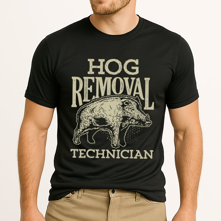 Hog Removal Technician Boar Hunting Vintage Pig Cooling Performance Crew T-Shirt
