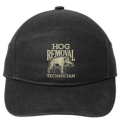 Hog Removal Technician Boar Hunting Vintage Pig 7-Panel Snapback Hat